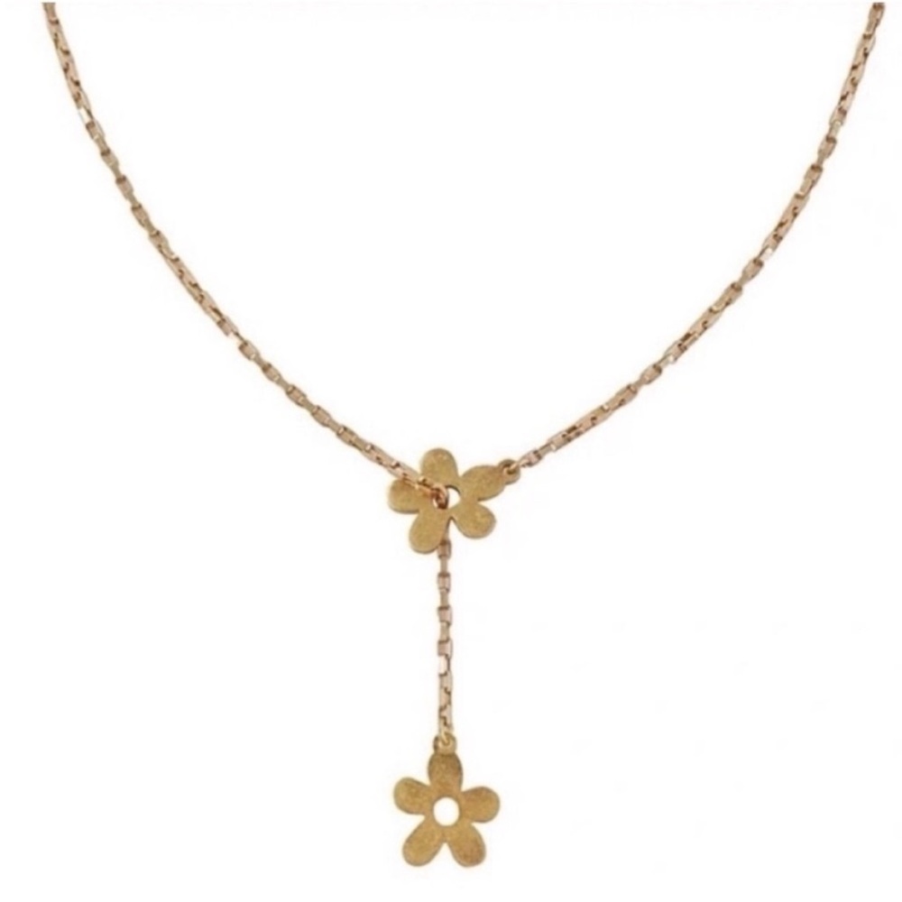 MADEWELL DAISY LARIAT NECKLACE IN VINTAGE GOLD